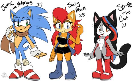 Adult Au Designs Sonic Sally And Stripe By Yoshiyoshi700 On Deviantart