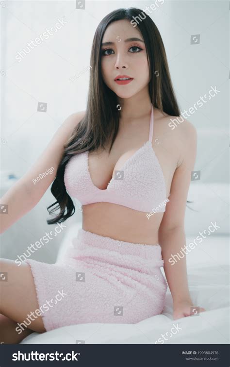 Sexy Beautiful Woman Wearing Pink Lingerie Stock Photo