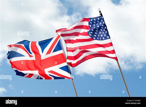 Union Jack And Stars And Stripes Flags Fly Together At The Kite