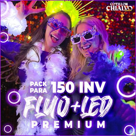 Pack Fluo Y Luminoso 60 Invitados COTILLON CHIALVO