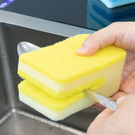 Big Save Feledorashia U Shape Dishwashing Sponge Wipe Double Sided Cleaning Wipe Kitchen Pot