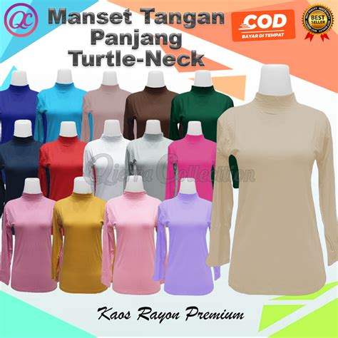 Jual Baju Manset Lengan Panjang Wanita Premium Kerah Shanghai Turtle