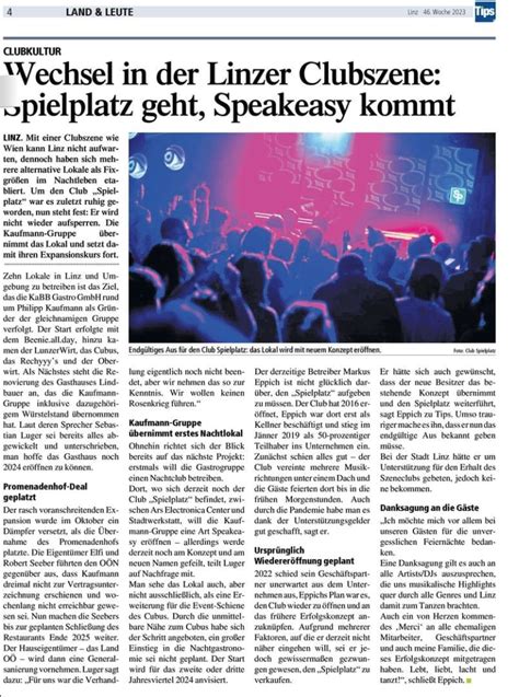 Tips Wechsel In Der Linzer Clubszene Spielplatz Geht Speakeasy