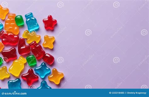Gummy Candies Shaped As Stars Bottles And Bears Stock Illustration