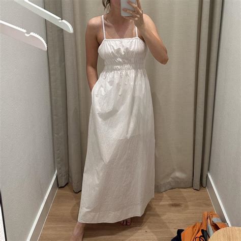 Nude Lucy White Maxi Dress Size Small Worn Depop