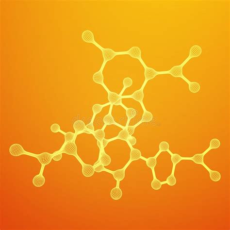 Wireframe Mesh Molecule Connection Structure Stock Vector