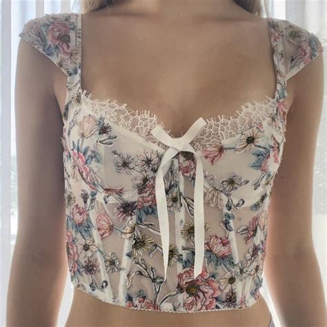 Cutest Victorias Secret Floral Lingerie Corset Depop