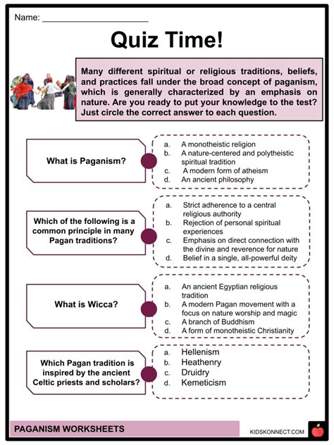 Paganism Worksheets | Terms, Types, History, Beliefs & Traditions