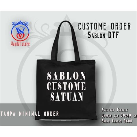 Jual Vandal Tote Bag Kanvas Polos Resleting Custome Tas Tote Bag Pria