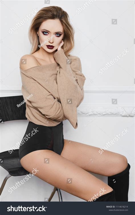 Sexy Beautiful Blonde Model Girl Bright Stock Photo 1114618214 Shutterstock