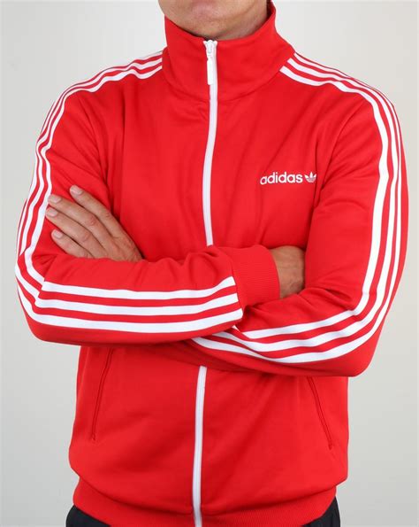 Adidas Beckenbauer Track Top Red Jacket Originals Tracksuit