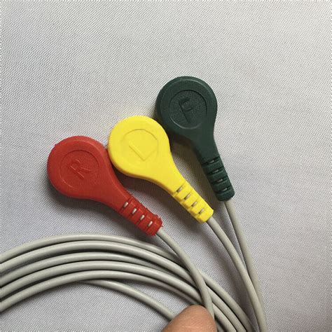 Ecg Cable For Heal Force Prince B Plug Button Electrode With Leads