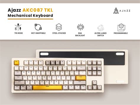 Ajazz AKC TKL Tri Mode Hot Swappable Mechanical Keyboard OFF