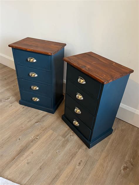 Solid Wood Bedside Drawers Etsy Uk