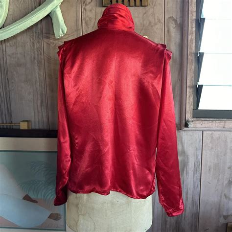 Red Pussy Bow Button Up Shirt From The S So Depop