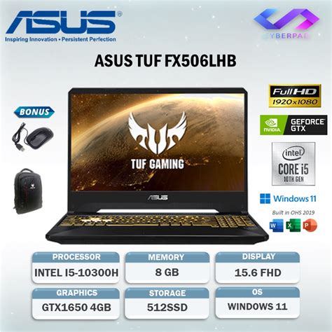 Jual Asus Tuf Fx506lhb I565b6to11 I5 10300h 16gb 512ssd Gtx1650 4gb W11ohs 156fhd 144hz Rgb