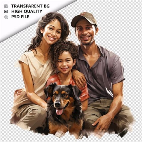 Família latina humilde estilo ultra realista fundo branco PSD Premium