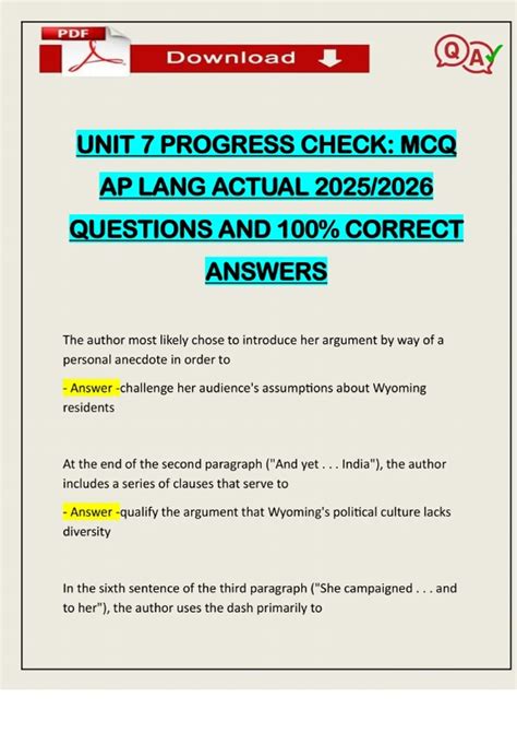 Unit 6 Progress Check Mcq 3
