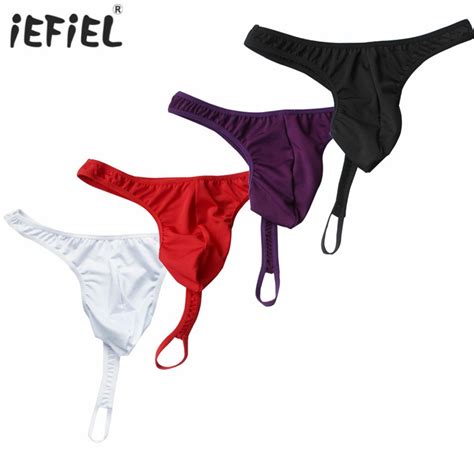 Mens Erotic Sretchy Lingerie Underwear With T Back Sexy Thong Open Butt Panties And Male Sexy