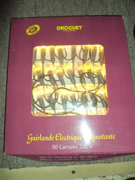 ANCIENNE GUIRLANDE ÉLECTRIQUE de Noël 50 lampes non clignotante EUR 28