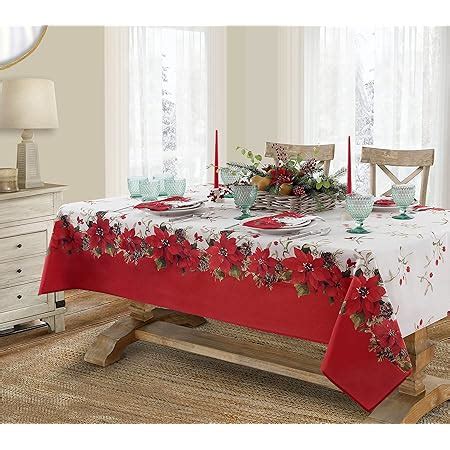 Newbridge Blooming Poinsettia S Mantel De Tela De Navidad De Doble