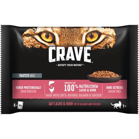 CRAVE™ Katze Portionsbeutel Multipack Lachs und Huhn 4 x 85g