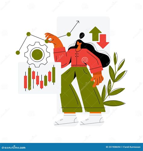 Investors with Digital Stock Market Graph, Candlestick Chart Set