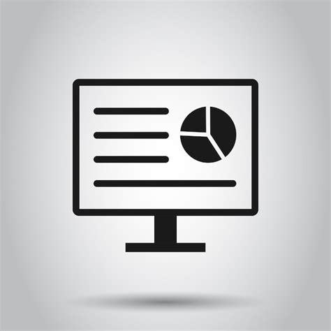 Icono De Monitor Anal Tico En Estilo Plano Ilustraci N Vectorial De Diagrama En Un Fondo Aislado