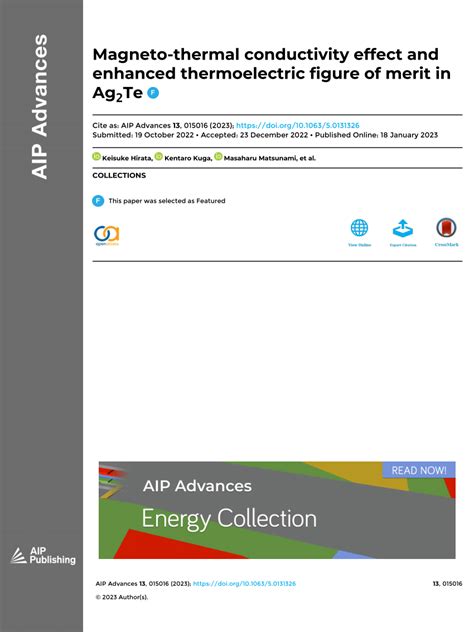 PDF Magneto Thermal Conductivity Effect And Enhanced Thermoelectric