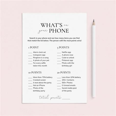 Printable what s on your phone birthday game for her – Artofit
