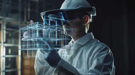 Premium Photo Male Construction Worker Wearing Virtual Reality