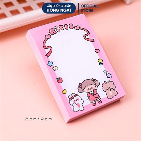 Giấy Note Cute Hoạt Hình Hcn Giấy Ghi Chú Dễ Thương Nhỏ Gọn Nhiều Màu