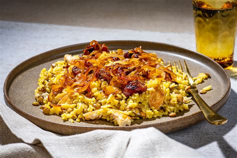 A Persian-style chicken and rice recipe with lentils, golden raisins ...