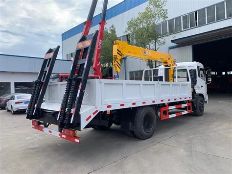 DFAC Cummins Engine 10ton Truck Mounted Crane With Hydraulic Ladder