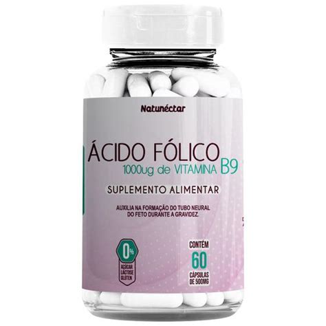 Acido Folico Na Gestacao - Ácido Fólico 1000mcg Vitamina Gestante Vit B9 60 Cápsulas - Natunéctar ...