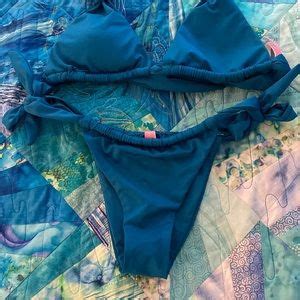 Victoria S Secret Swim Nwot Victorias Secret Teal Cheeky Swim Bikini Top And Bottom Size