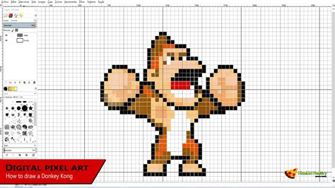 Donkey Kong Pixel Art Grid