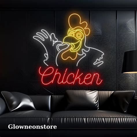 Glowneon Chicken Neon Sign Chicken Led Light Sign Chicken Open Sign