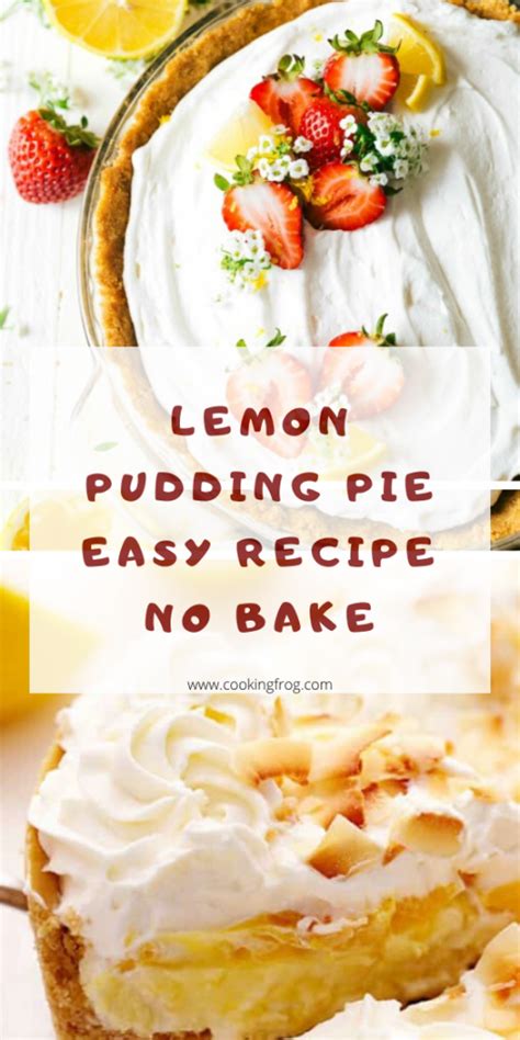 Lemon Pudding Pie Easy Recipe | Cooking Frog