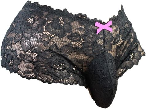 Aishani Sissy Pouch Panties Men S Silky Lace Bikini Briefs Underwear For Men Ls Amazon Co Uk