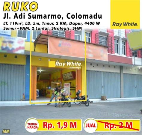 Dijual Ruko Jl Adi Sumarmo Colomadu