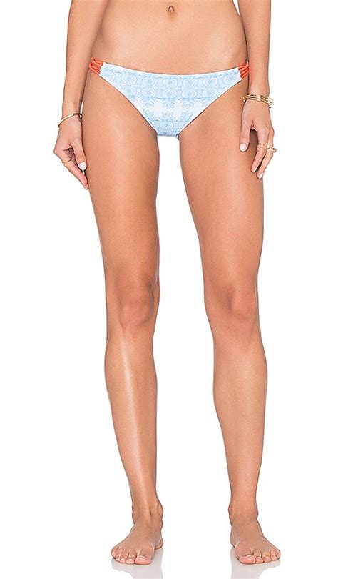 Basta Surf Zunzal Reversible Bikini Bottom In Ornate Flower Army Hot Coral REVOLVE