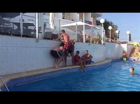 Drunk English Hooligans Jumps Naked In The Pool YouTube
