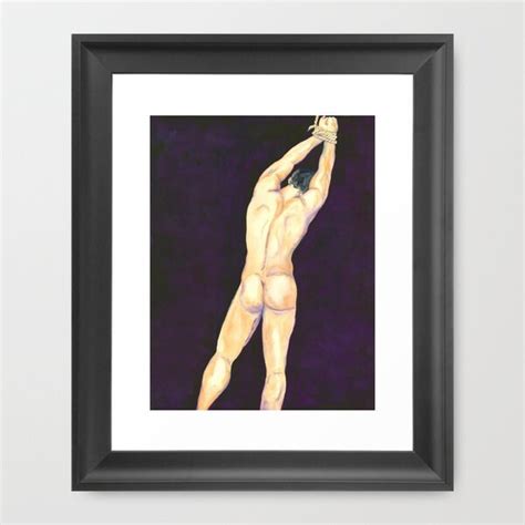 Watercolor Painting Surrender Nude Male Figurative Art Print Etsy