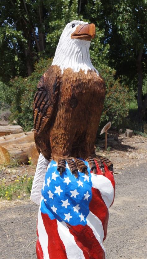 4ft Eagle Perched on an American Flag