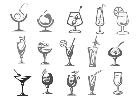 Cocktail Glasses Vector Atelier Yuwaciaojp