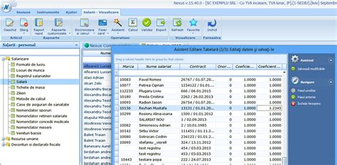 Nexus Salarii Editare Coeficient Contract Formaie In Mod Tabelar In