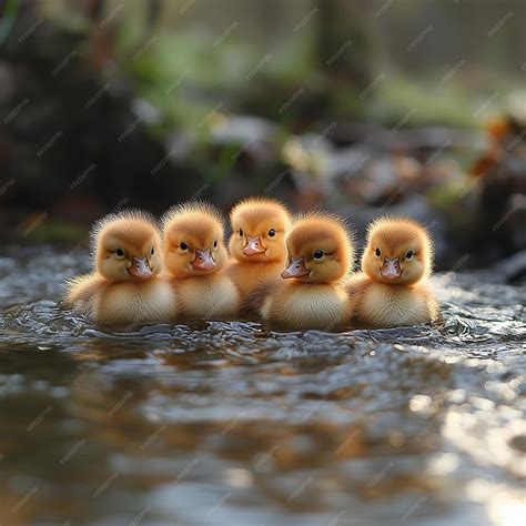 cute baby ducks premium ai generated image