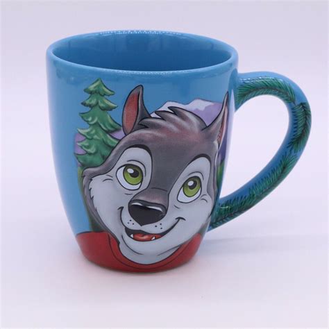 Great Wolf Lodge Wiley Wolf Blue Oversized Molded Coffee Mug New