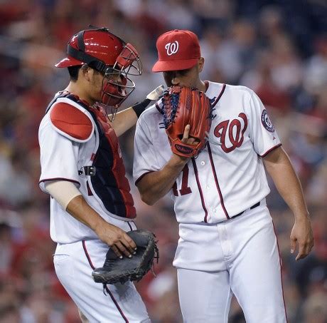 Gio Gonzalez Kurt Suzuki Washington Nationals Editorial Stock Photo